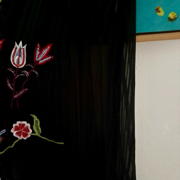 Anthropologie Not So Serious Corsica Black Beaded Maxi Dress - Size 6 - Picture 16 of 16